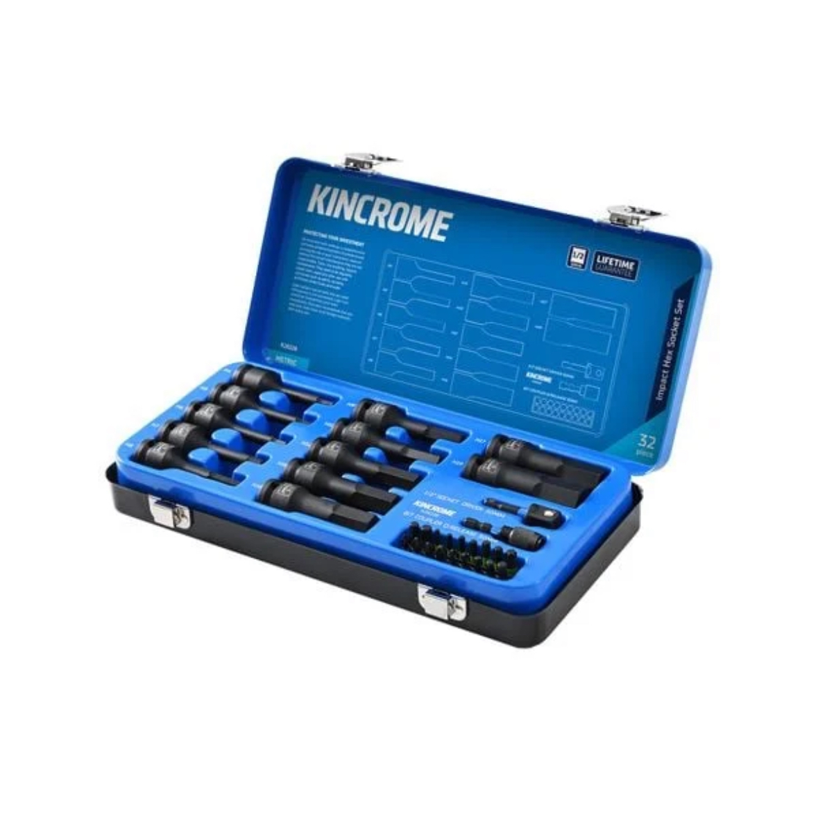 Kincrome 32 Piece 1/2" Drive Metric Hex Impact Socket Set - K28228