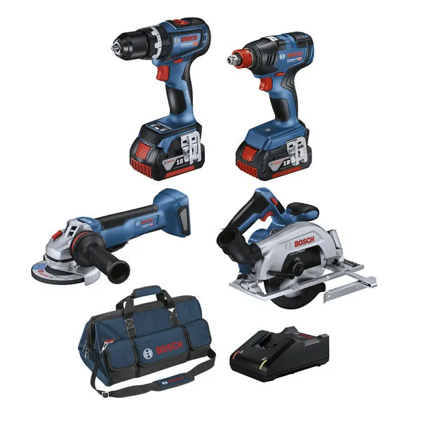 Bosch 18V Professional 4 Piece 2x5.0Ah Kit 0615A5008V